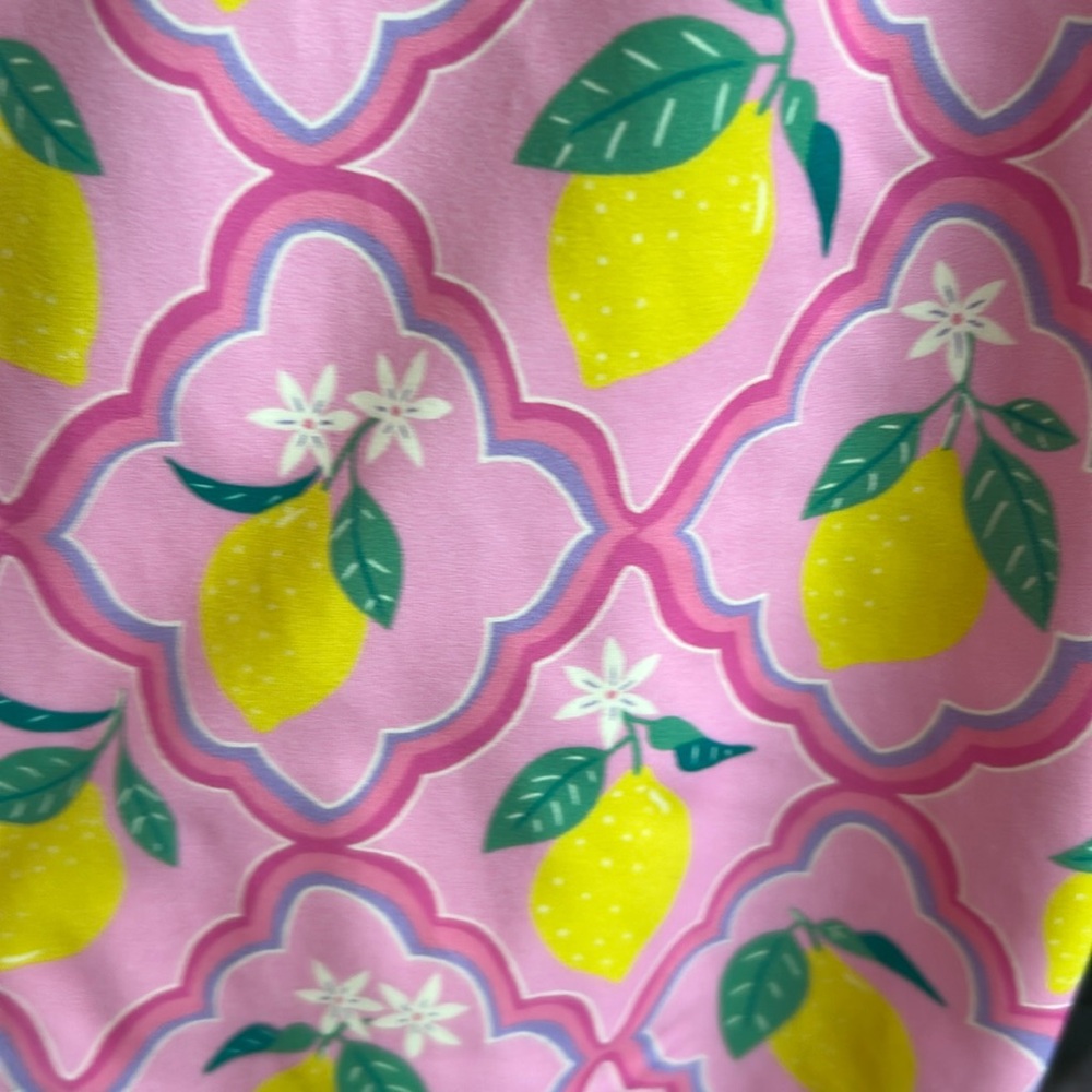 Mini Boden Pink Lemon Print Kids Swim One Piece - Picture 3 of 4